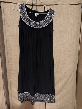 dressbarn Black Dress with White Trim